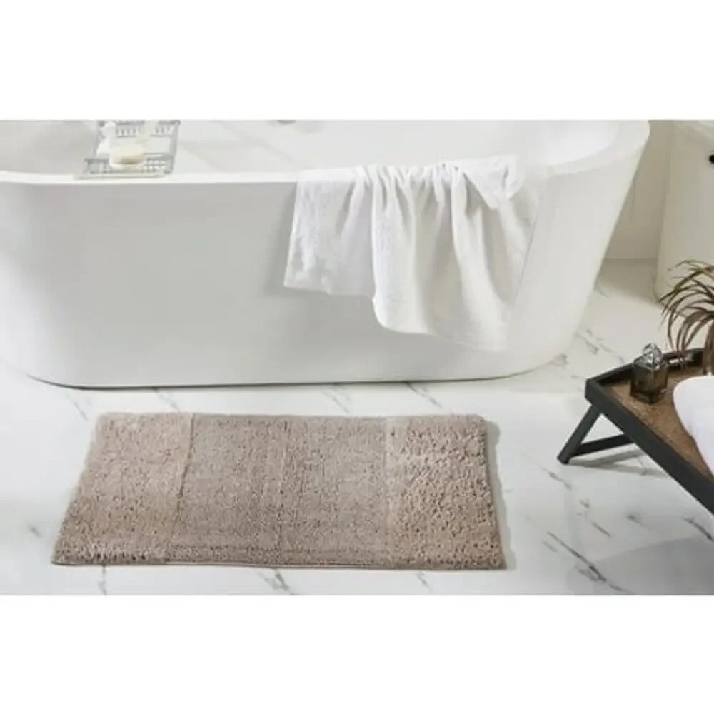Better Trends Granada Sand 100% Cotton Rectangle Bath Rug 21x34 Anti-Skid Mat